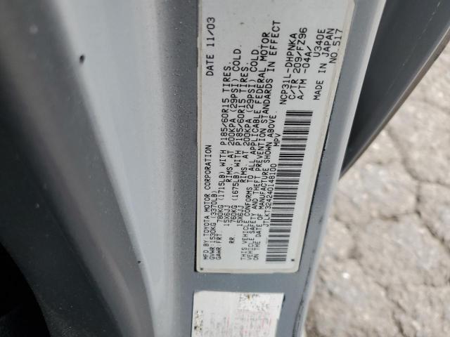 JTLKT324240148100 - 2004 TOYOTA SCION XB SILVER photo 12