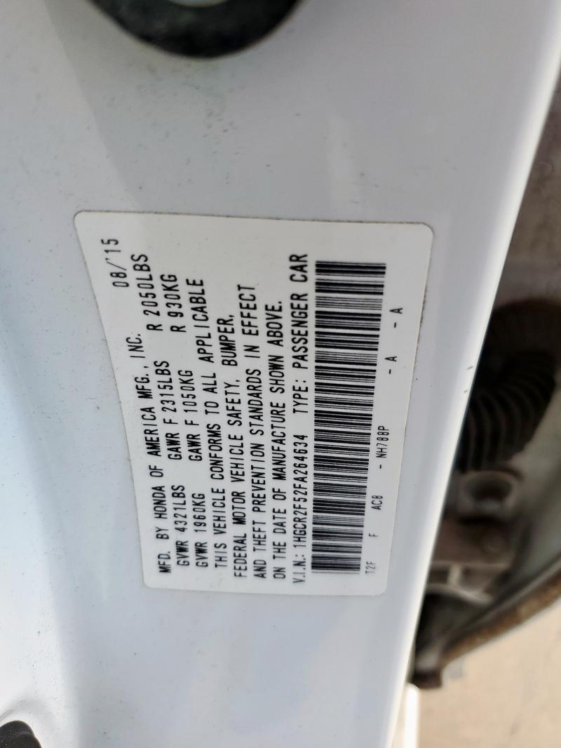 1HGCR2F52FA264634 - 2015 HONDA ACCORD SPORT Ақ фото 13