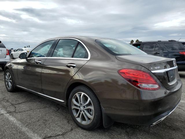 55SWF4KB9GU120629 - 2016 MERCEDES-BENZ C 300 4MATIC BROWN photo 2