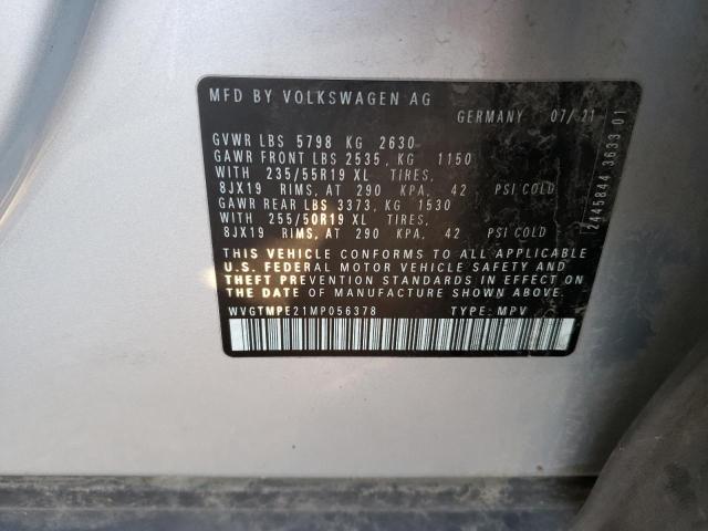WVGTMPE21MP056378 - 2021 VOLKSWAGEN ID.4 PRO S SILVER photo 13