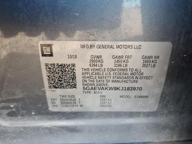 5GAEVAKW8KJ183970 - 2019 BUICK ENCLAVE ESSENCE 灰色 照片 12