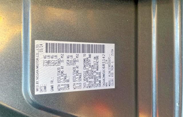 5N1AR2MN5EC685142 - 2014 NISSAN PATHFINDER S GRAY photo 10