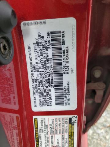 2T1BR32E84C267925 - 2004 TOYOTA COROLLA CE RED photo 13