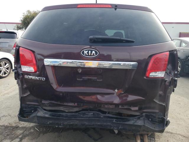 5XYKT4A10DG329537 - 2013 KIA SORENTO LX BURGUNDY photo 6