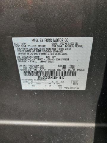 2FMGK5D8XEBD41817 - 2014 FORD FLEX LIMITED 灰色 照片 13