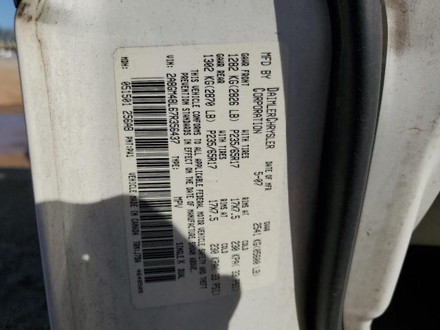 2A8GM48L67R356437 - 2007 CHRYSLER PACIFICA WHITE photo 13