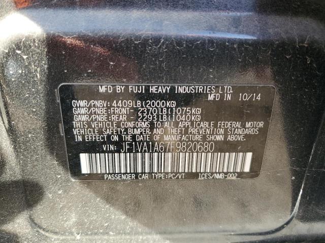 JF1VA1A67F9820680 - 2015 SUBARU WRX GRAY photo 12