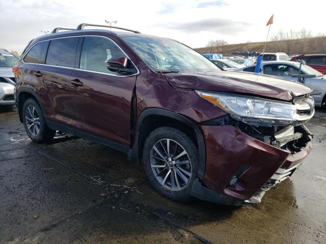 5TDJZRFH8KS741217 - 2019 TOYOTA HIGHLANDER SE BURGUNDY photo 4