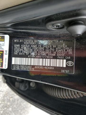 4T1BK36B67U178636 - 2007 TOYOTA AVALON XL BLACK photo 13