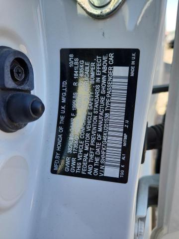 SHHFK7G46KU201538 - 2019 HONDA CIVIC SPORT WHITE photo 13