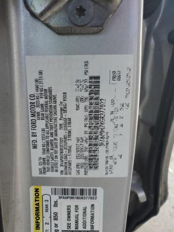 3FA6P0H78GR377022 - 2016 FORD FUSION SE SILVER photo 13