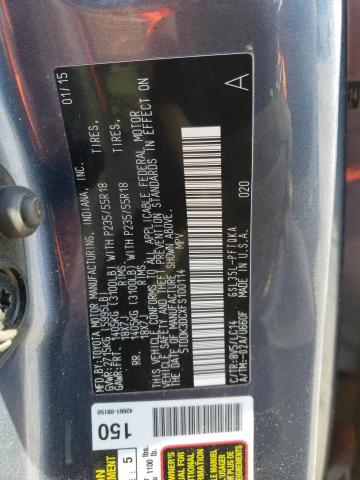 5TDDK3DCXFS100114 - 2015 TOYOTA SIENNA XLE BLUE photo 13