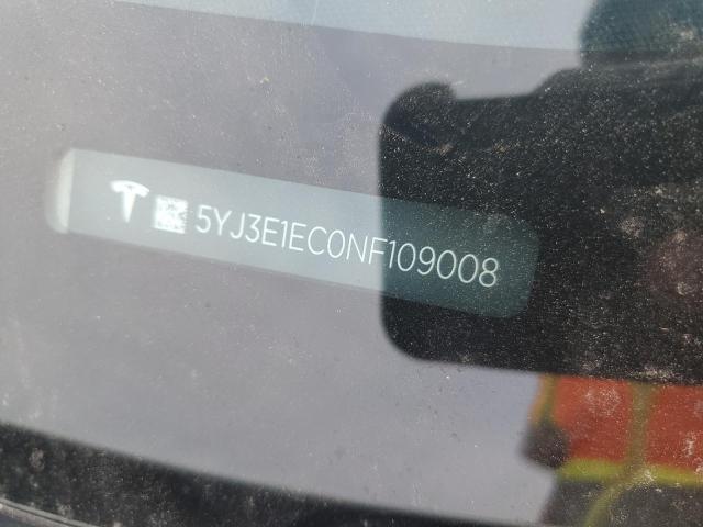 5YJ3E1EC0NF109008 - 2022 TESLA MODEL 3 白色 照片 13