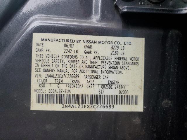 1N4AL21EX7C226689 - 2007 NISSAN ALTIMA 2.5 GRAY photo 12