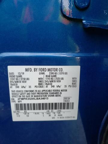 2FMPK3G95LBA34013 - 2020 FORD EDGE SE BLUE photo 14