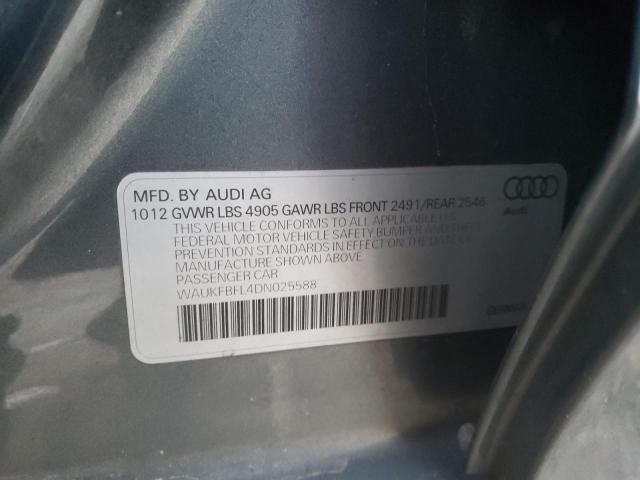 WAUKFBFL4DN025588 - 2013 AUDI A4 PRESTIGE GRAY photo 12