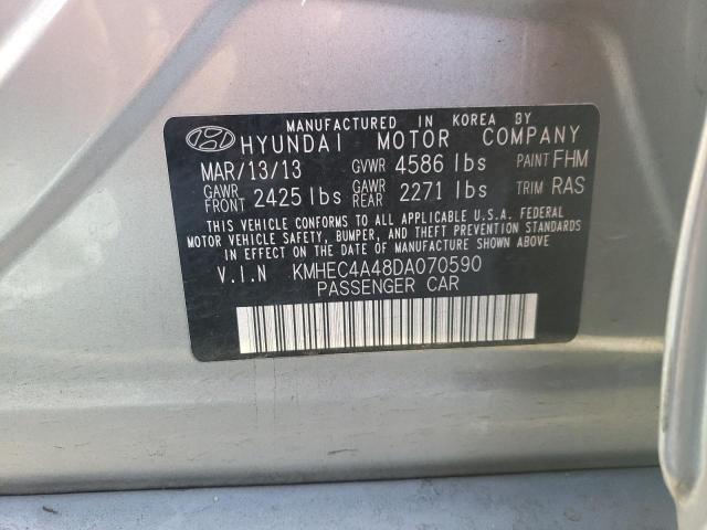 KMHEC4A48DA070590 - 2013 HYUNDAI SONATA HYBRID SILVER photo 12