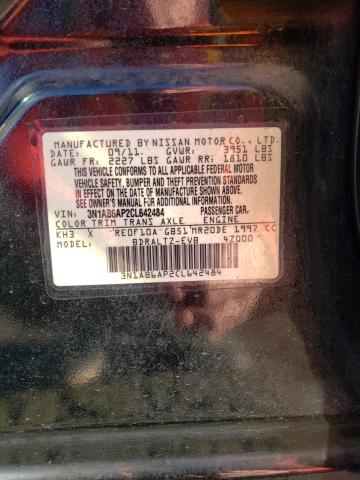 3N1AB6AP2CL642484 - 2012 NISSAN SENTRA 2.0 BLACK photo 12