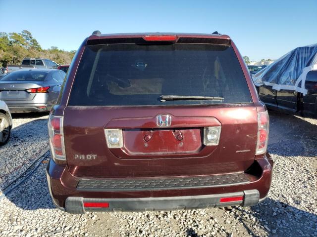 5FNYF285X7B001715 - 2007 HONDA PILOT EXL BURGUNDY photo 6