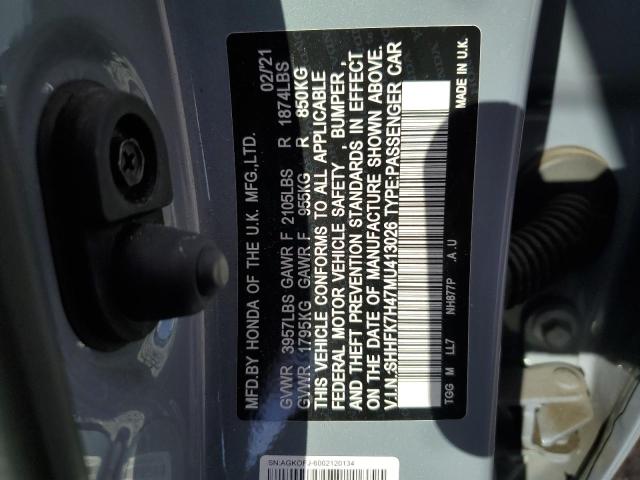 SHHFK7H47MU413026 - 2021 HONDA CIVIC SPORT 灰色 照片 13