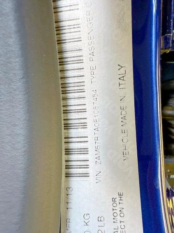 ZAM57RTA0E1087454 - 2014 MASERATI GHIBLI S ლურჯი ფოტო 10