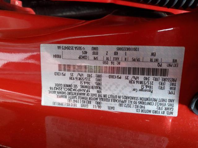 1FAHP3K26CL224218 - 2012 FORD FOCUS SE RED photo 12