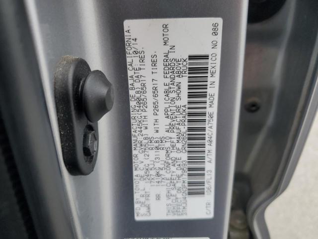 3TMJU4GN3FM179593 - 2015 TOYOTA TACOMA DOUBLE CAB PRERUNNER SILVER photo 12