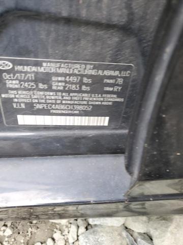 5NPEC4AB6CH398052 - 2012 HYUNDAI SONATA SE BLACK photo 12