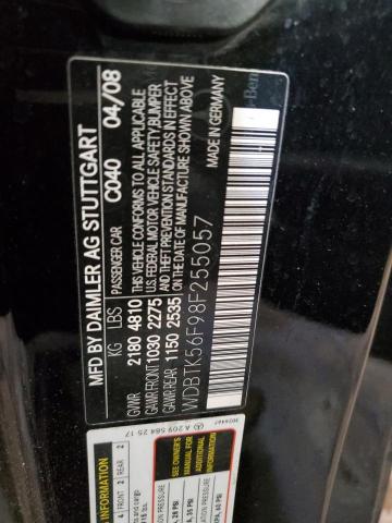 WDBTK56F98F255057 - 2008 MERCEDES-BENZ CLK 350 შავი ფოტო 12