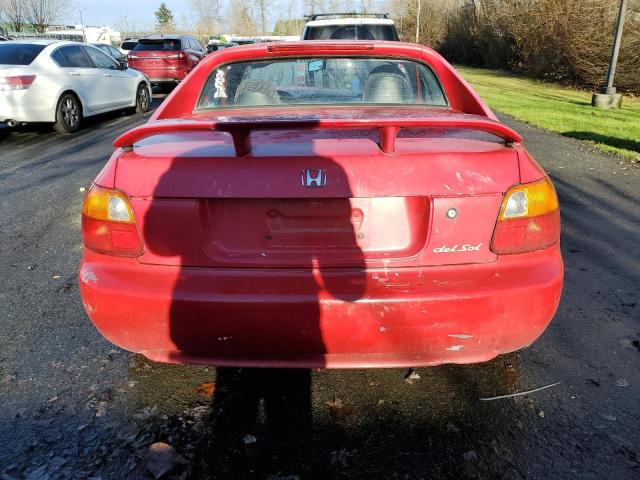 JHMEH6246TS002148 - 1996 HONDA CIVIC DEL SOL S RED photo 6