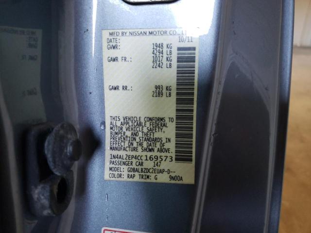 1N4AL2EP4CC169573 - 2012 NISSAN ALTIMA S BLUE photo 12