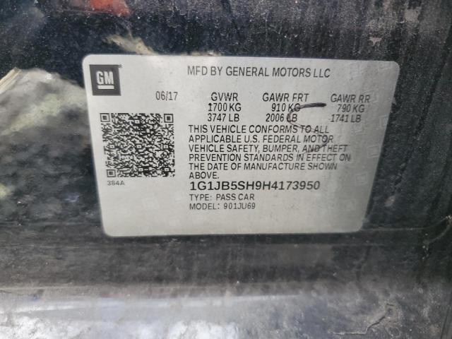 1G1JB5SH9H4173950 - 2017 CHEVROLET SONIC LS 黑色 照片 12