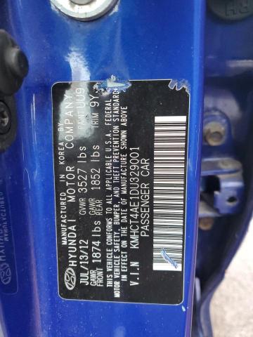 KMHCT4AE1DU329001 - 2013 HYUNDAI ACCENT GLS BLUE photo 12