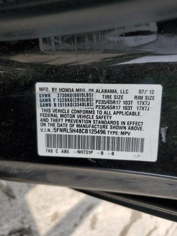 5FNRL5H48CB125496 - 2012 HONDA ODYSSEY EX BLACK photo 14