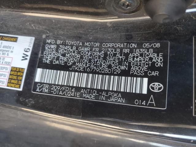 JTKDE167790280129 - 2009 TOYOTA SCION TC 黑色 照片 12