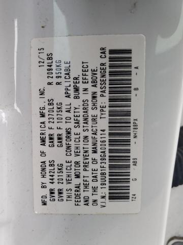 19UUB1F39GA006114 - 2016 ACURA TLX WHITE photo 13