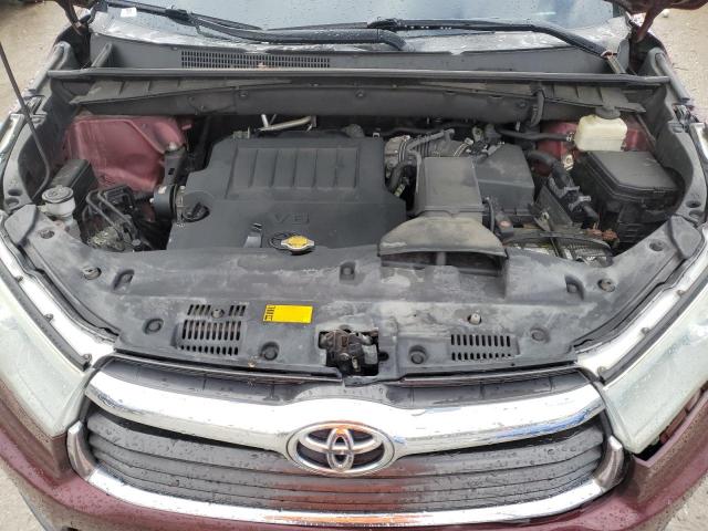 5TDJKRFH9FS141042 - 2015 TOYOTA HIGHLANDER XLE RED photo 12