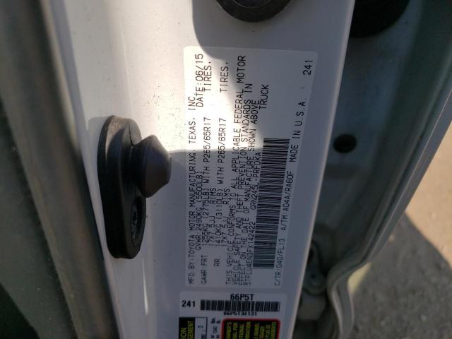 5TFLU4EN3FX142422 - 2015 TOYOTA TACOMA DOUBLE CAB WHITE photo 12