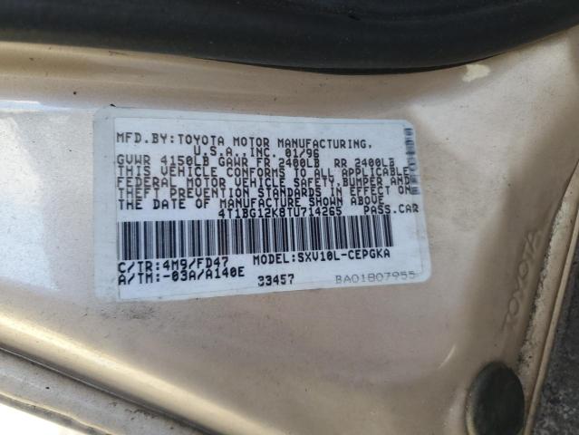 4T1BG12K8TU714265 - 1996 TOYOTA CAMRY DX GOLD photo 12