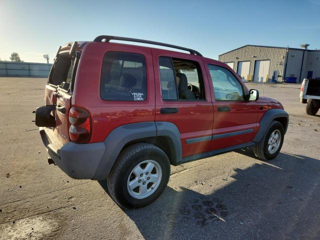 1J4GL48K05W532835 - 2005 JEEP LIBERTY SPORT Czerwony zdjęcie 3