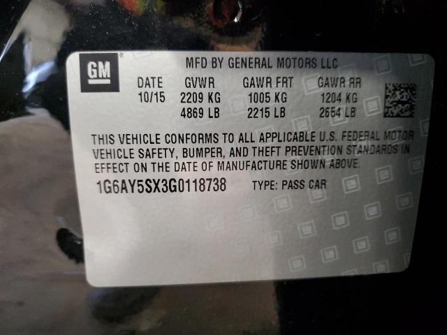 1G6AY5SX3G0118738 - 2016 CADILLAC CTS PERFORMANCE COLLECTION შავი ფოტო 12