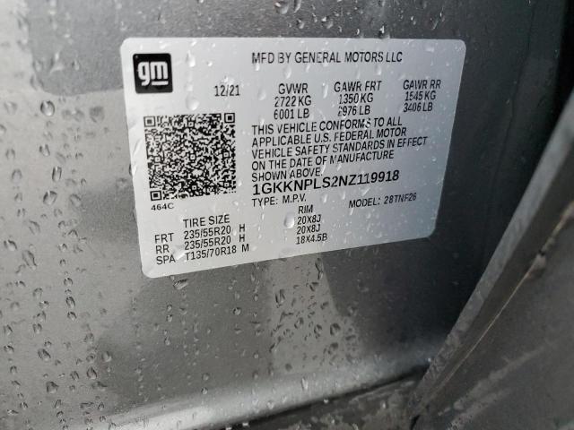 1GKKNPLS2NZ119918 - 2022 GMC ACADIA DENALI ნაცრისფერი ფოტო 13