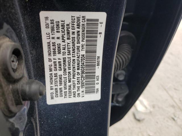 19XFC2F56GE047034 - 2016 HONDA CIVIC LX BLUE photo 13