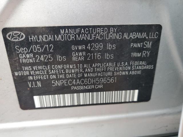 5NPEC4AC6DH596561 - 2013 HYUNDAI SONATA SE SILVER photo 13