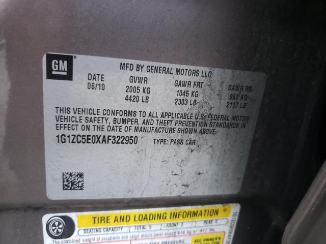 1G1ZC5E0XAF322950 - 2010 CHEVROLET MALIBU 1LT Qəhvəyi foto 12