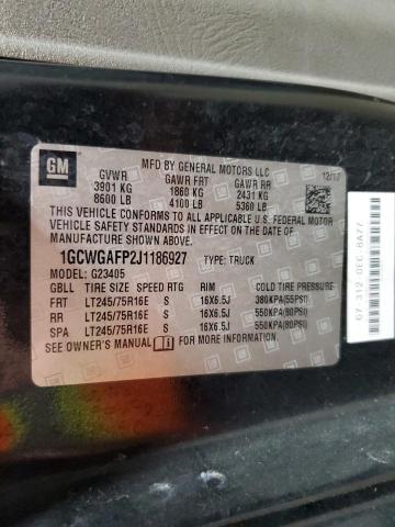 1GCWGAFP2J1186927 - 2018 CHEVROLET EXPRESS G2 შავი ფოტო 13