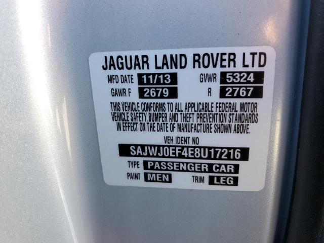 SAJWJ0EF4E8U17216 - 2014 JAGUAR XF SILVER photo 12