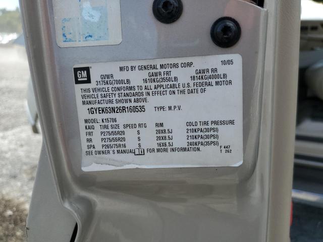 1GYEK63N26R160535 - 2006 CADILLAC ESCALADE LUXURY ბეჟი ფოტო 13