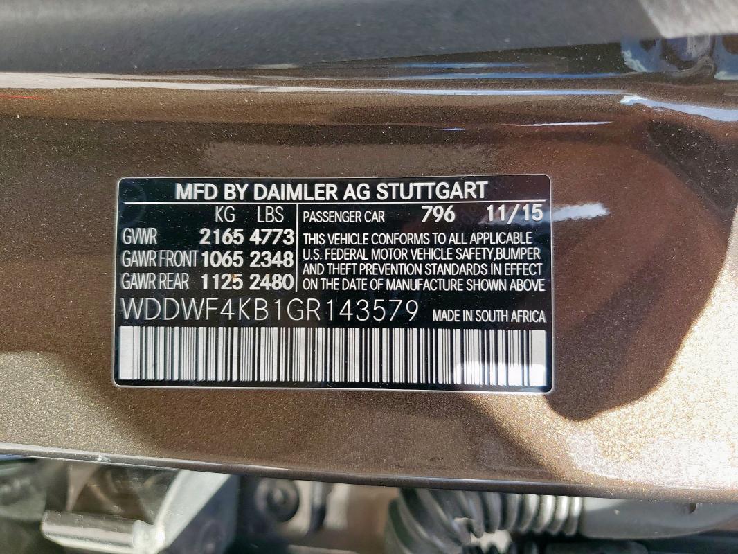 WDDWF4KB1GR143579 - 2016 MERCEDES-BENZ C 300 4MATIC BROWN photo 12