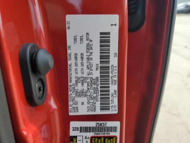 5TFMC5DB9PX035008 - 2023 TOYOTA TUNDRA CREWMAX PLATINUM Qırmızı foto 13